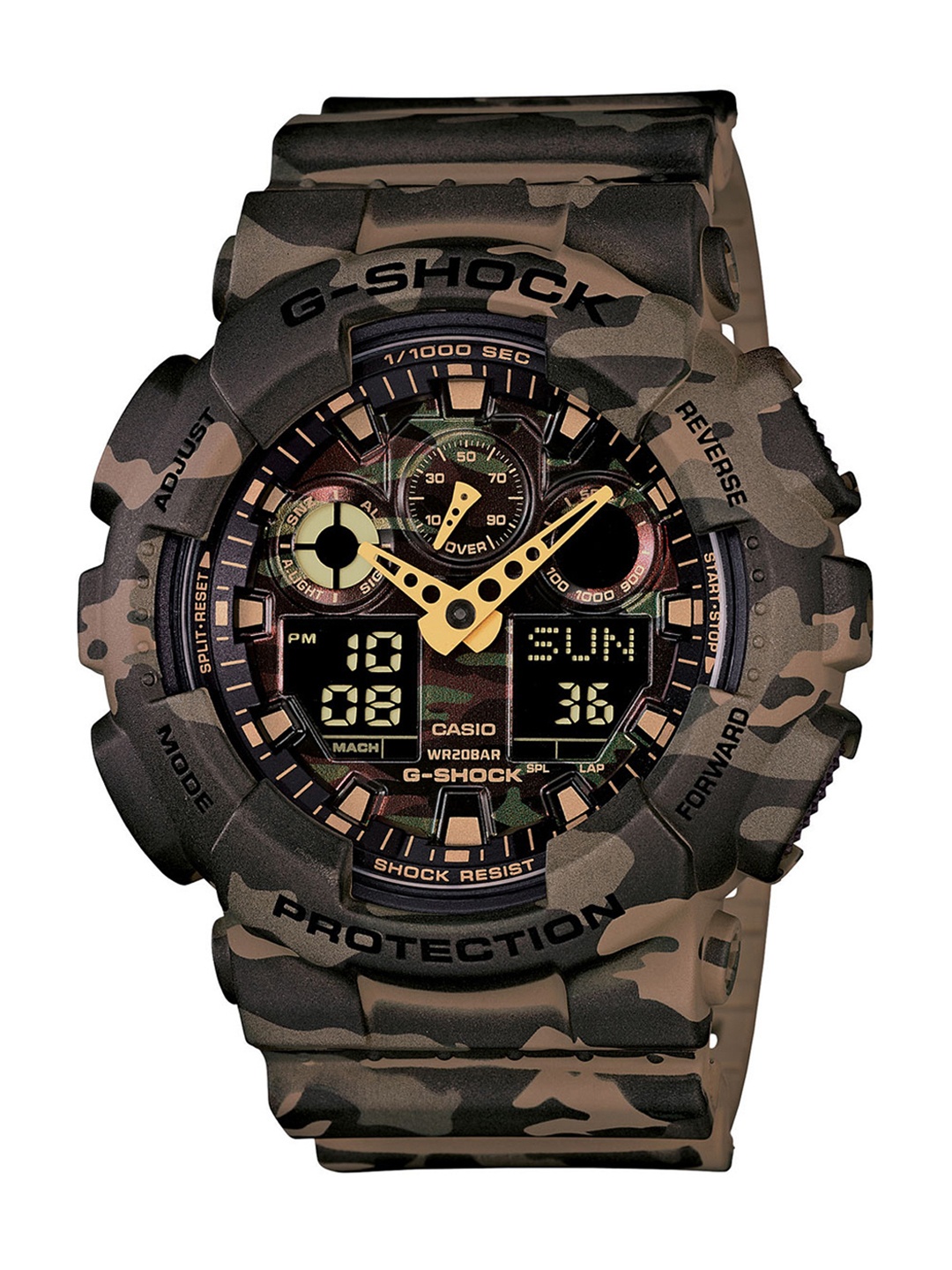 

CASIO G-Shock Men Green Dial Camouflage Watch GA-100CM-5ADR - G580, Olive