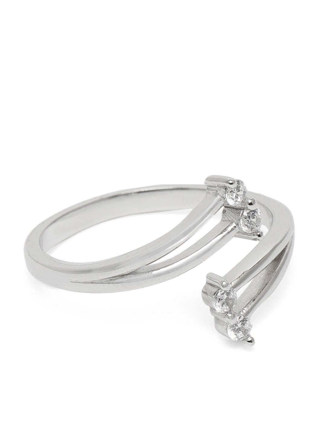 

GIVA 925 Sterling Silver Rhodium-Plated Zircon Charm Finger Ring