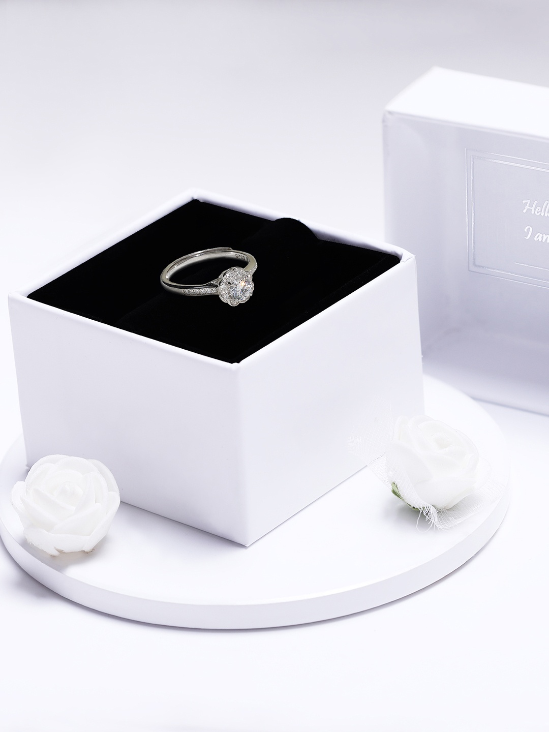 

13123886GIVA 925 Silver Zircon Flower Blossom Ring