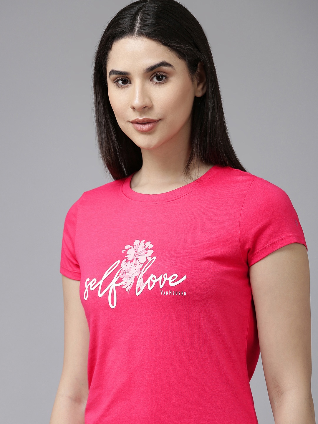 

Van Heusen Women Typography Printed Lounge T-shirt, Pink