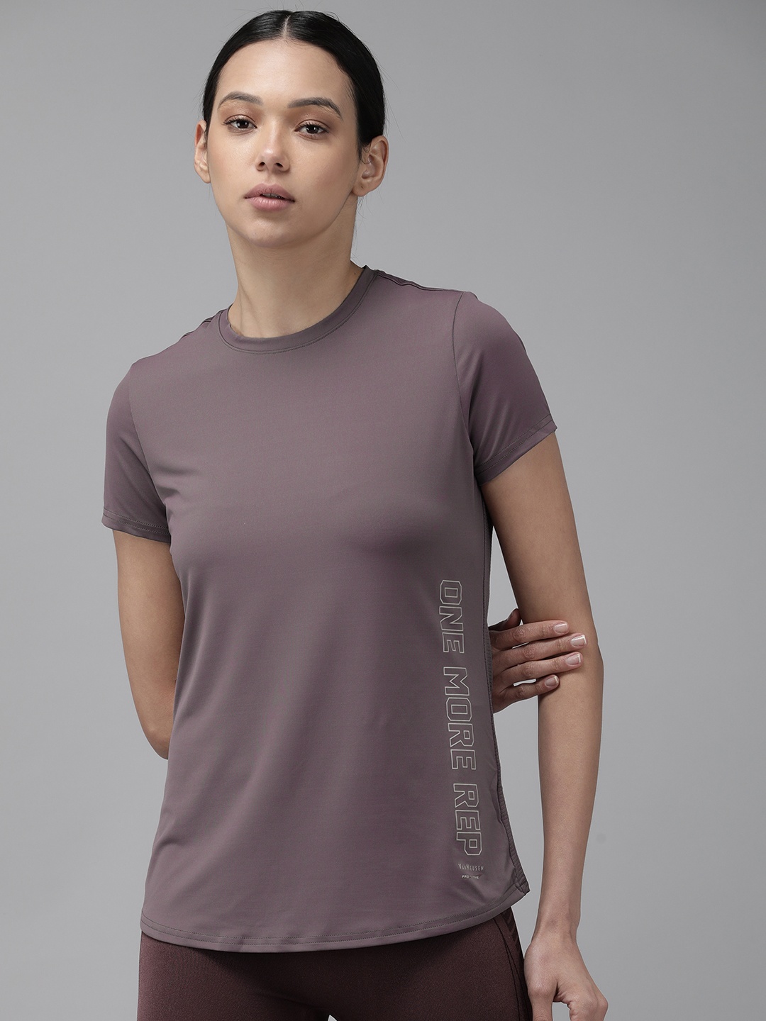 

Van Heusen Women Antibacterial Round Neck T-Shirt, Mauve