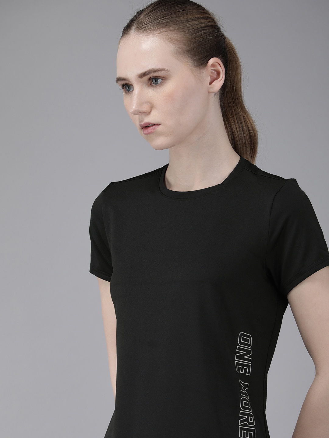 

Van Heusen Proactive Front Print Anti Bacterial Round Neck T-Shirt, Black