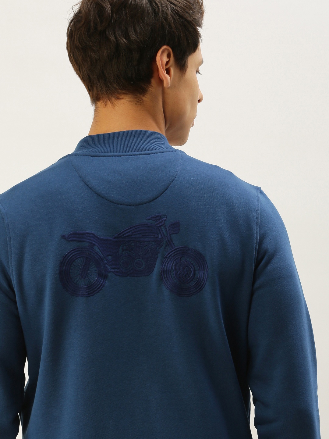 

SIMON CARTER LONDON Men Navy Blue Back Embroidered Sweatshirt