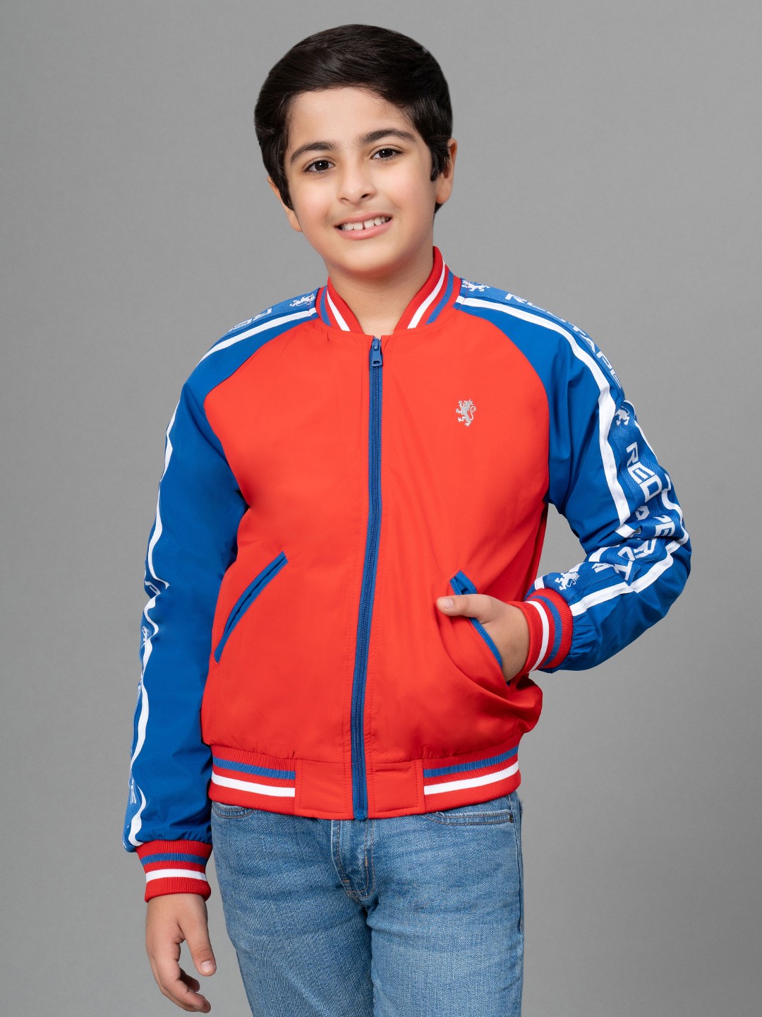 

Red Tape Boys Red Colourblocked Bomber