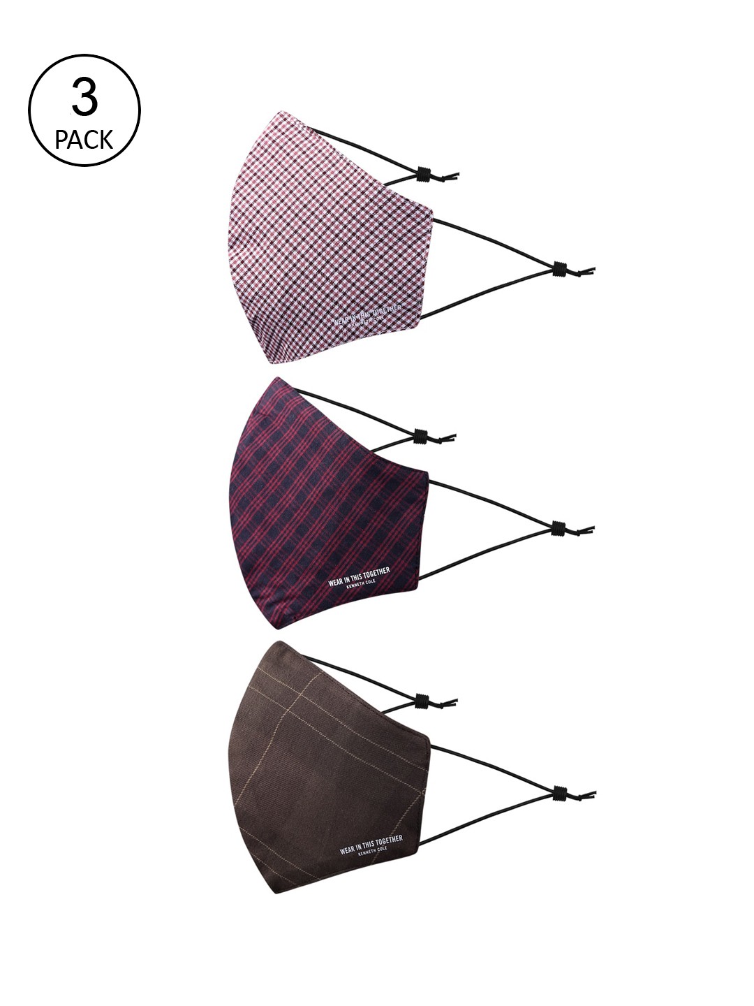 

Kenneth Cole Unisex Adults Pack of 3 Reusable 6-Layers Outdoor Masks, Multi