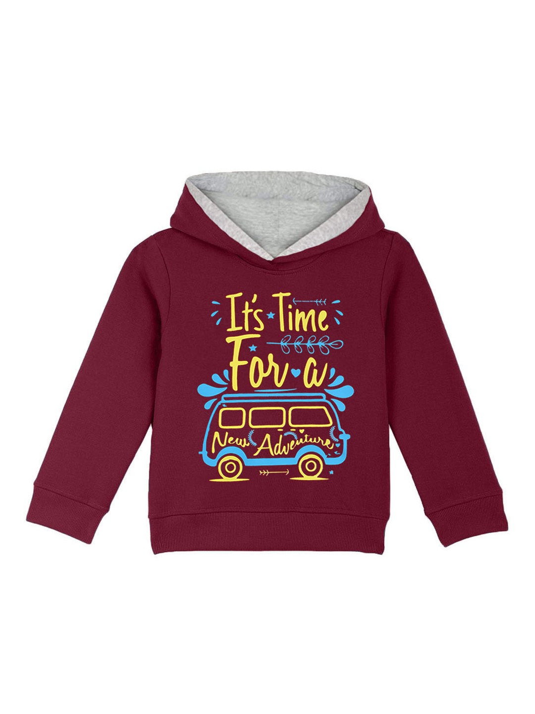 

Naughty Ninos Girls Maroon Printed Hooded Sweatshirt