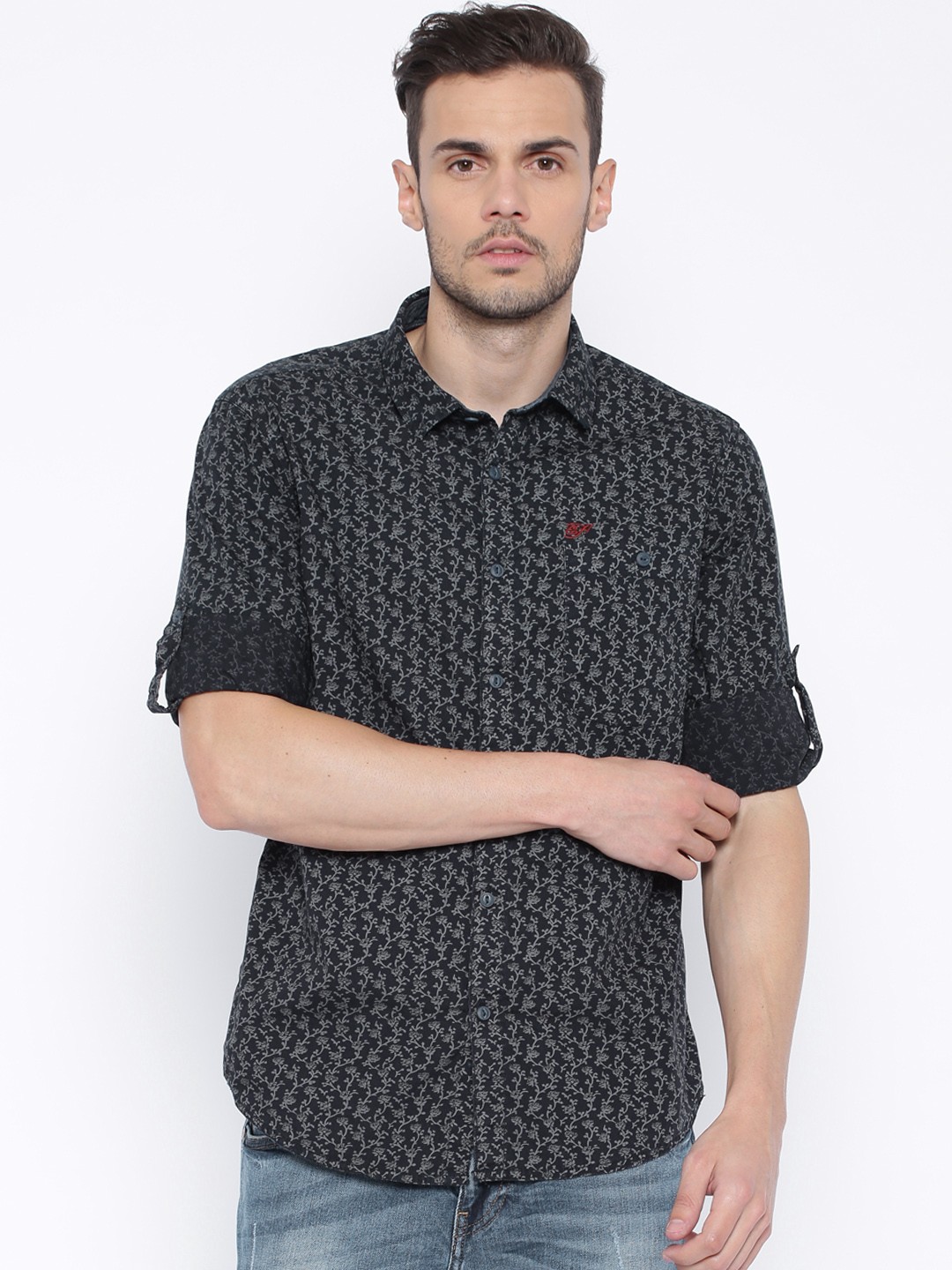 

Ed Hardy Black Printed Casual Shirt