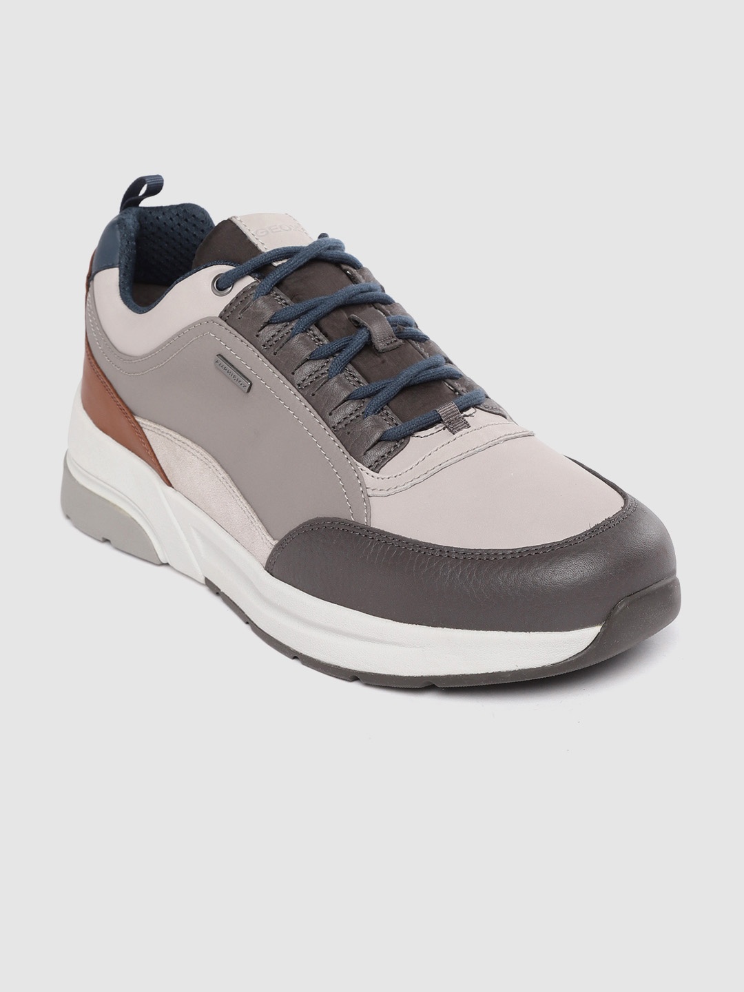 

Geox Men Grey & Black Colourblocked Sneakers