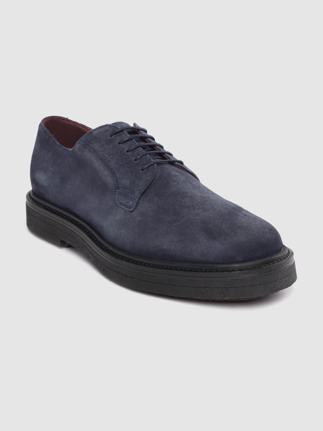 

Geox Men Navy Blue Solid Leather Derbys