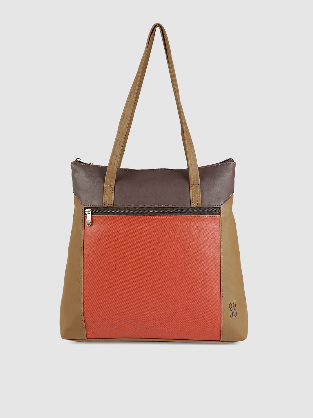 

Baggit Brown & Coral Colourblocked Shoulder Bag