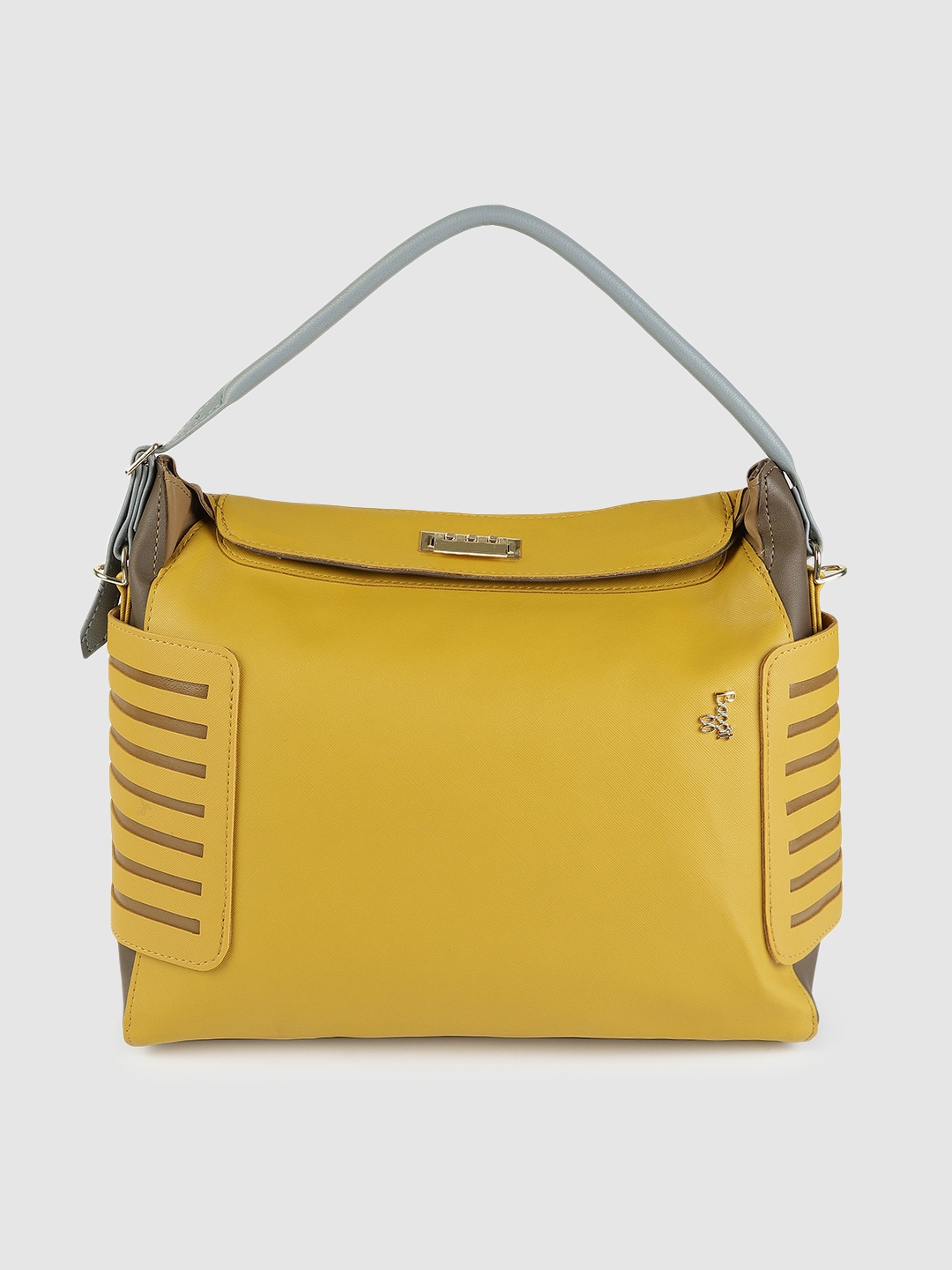 

Baggit Yellow Textured Handheld Bag