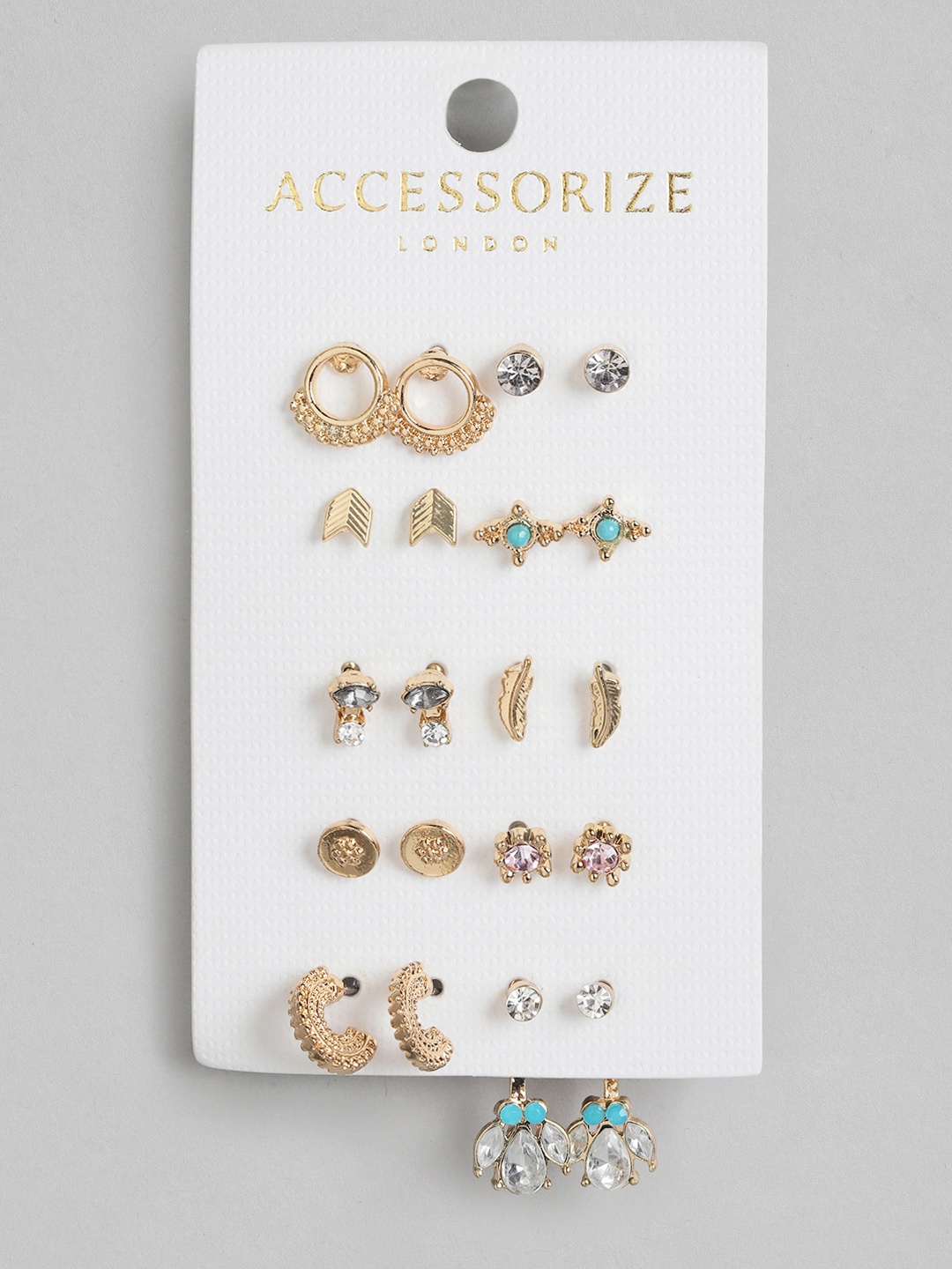 

Accessorize Set of 10 Gold-Toned Earrings