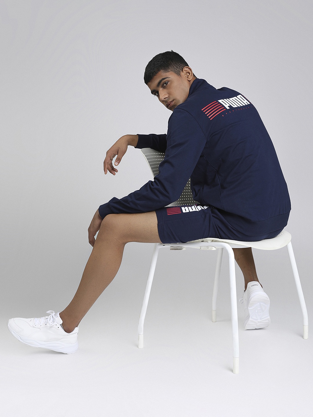 

Puma Men Navy Blue Solid PUMA Sports 1948 Full-Zip Bomber