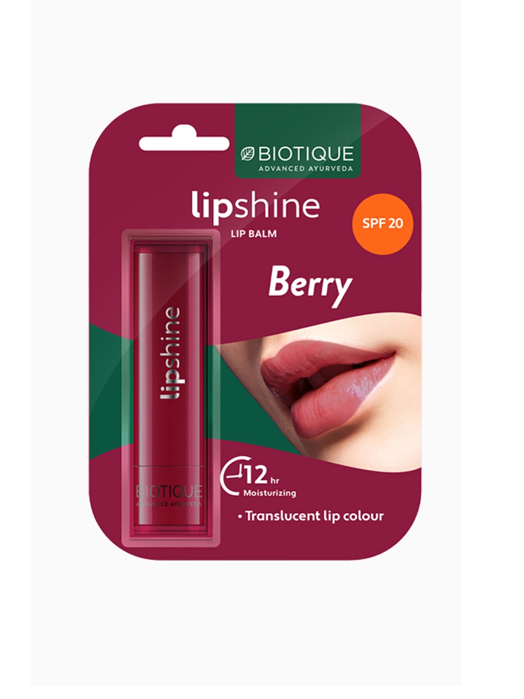 

Biotique Magikisses SPF 20 Moisturising Translucent Lip Balm - Berry Crush, Pink