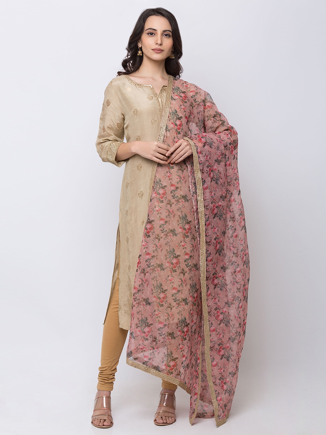 

Ethnicity Pink Printed Dupatta