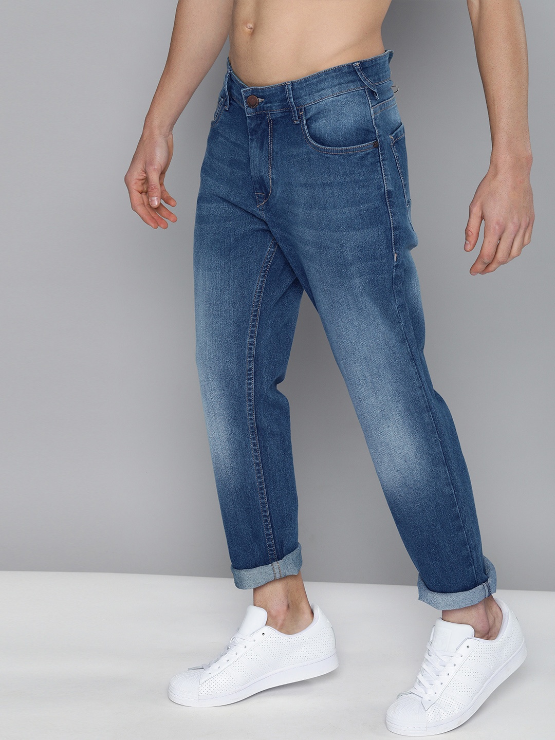 

HERE&NOW Men Blue Slim Fit Mid-Rise Clean Look Stretchable Jeans