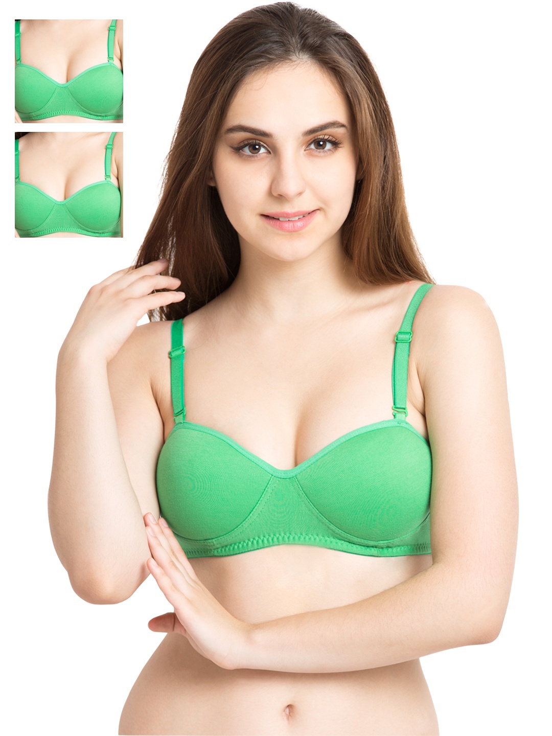 

Tweens Pack of 3 Seamless T-shirt Bras TW1201, Green