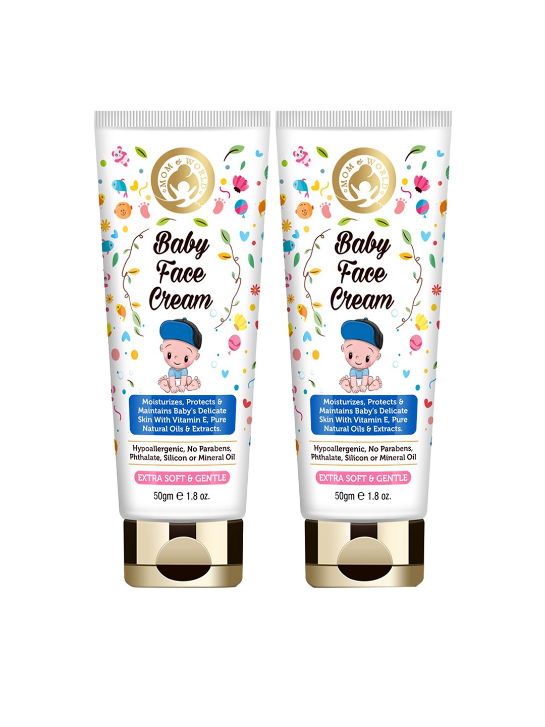 

Mom & World Pack Of 2 Extra Soft & Gentle Baby Face Cream 100g, White