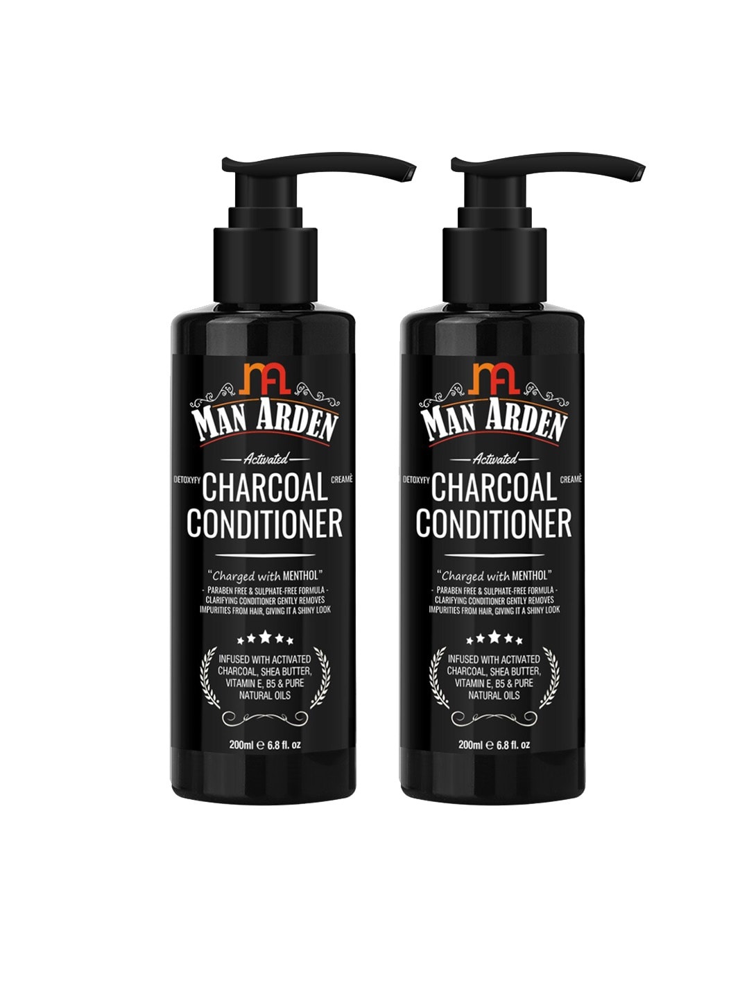 

Man Arden Activated Charcoal Deep Conditioner for Damaged & Dry Hair , 200ml -Pack Of 2, Black