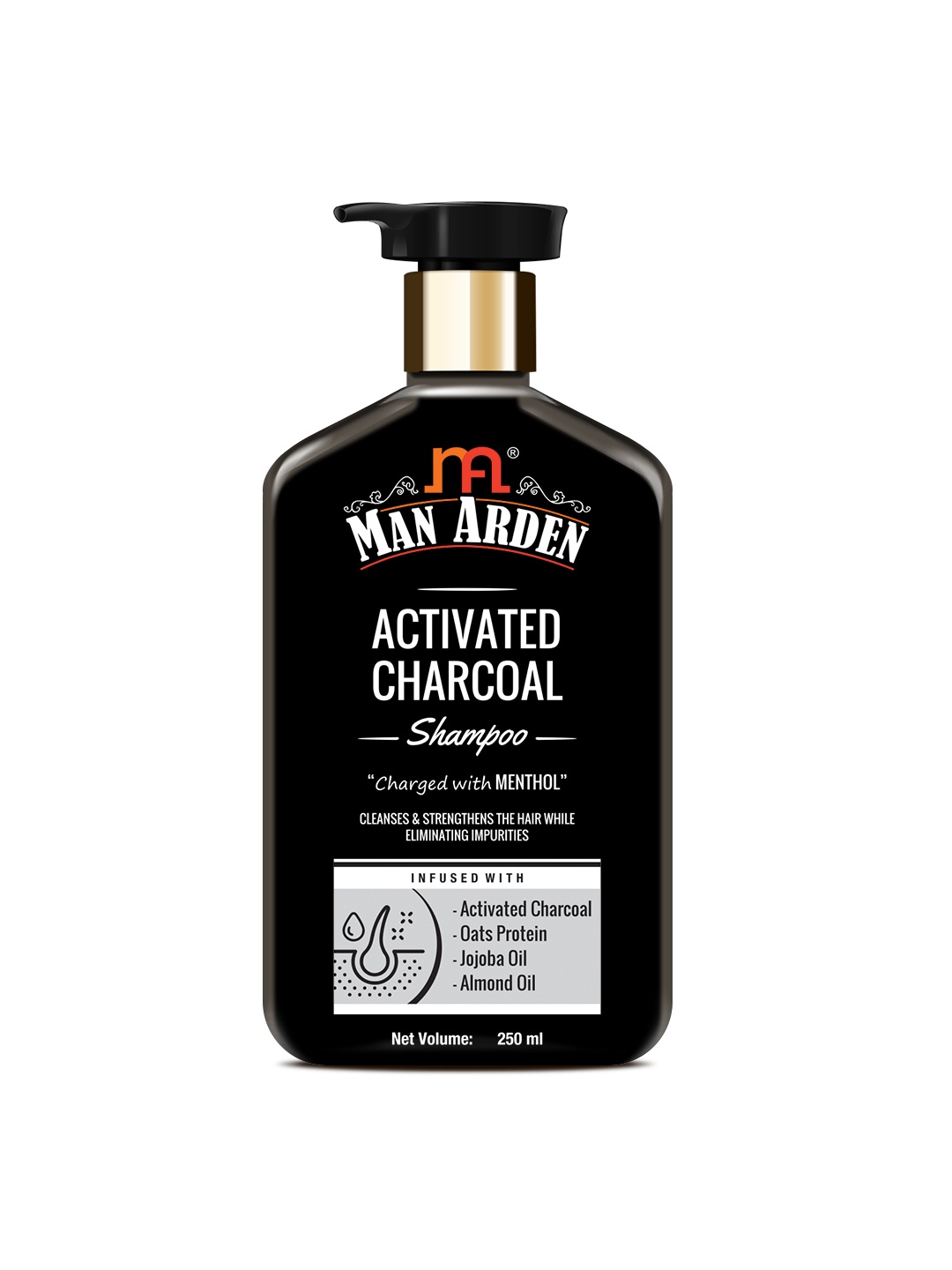 

Man Arden Set Of 2 Arden Activated Charcoal Daily Clarifying & Cleansing Hair Shampoo, Black