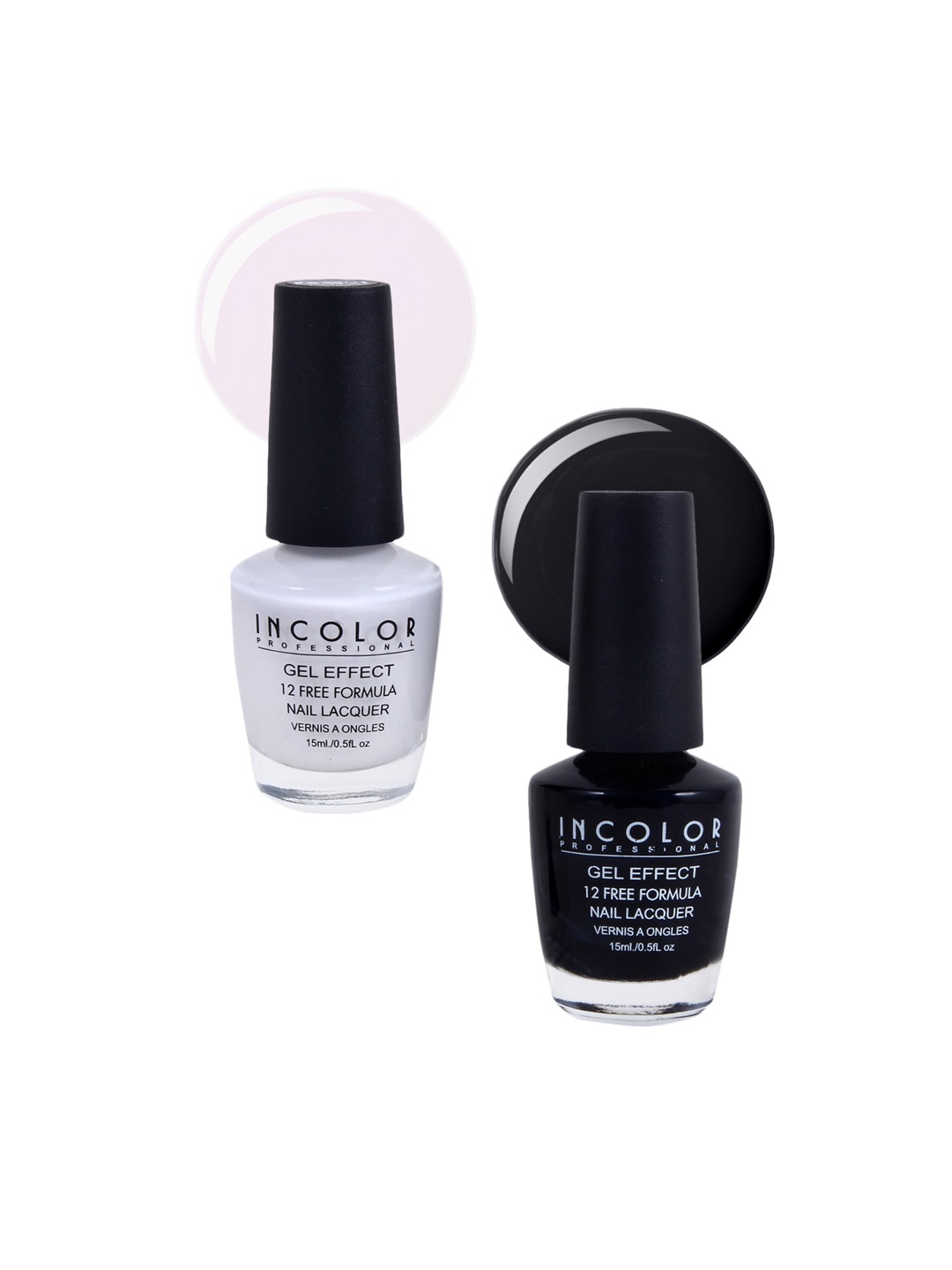 

INCOLOR Combo 08 Pack of 2 Gel Effect Matte Nail Paints, Black