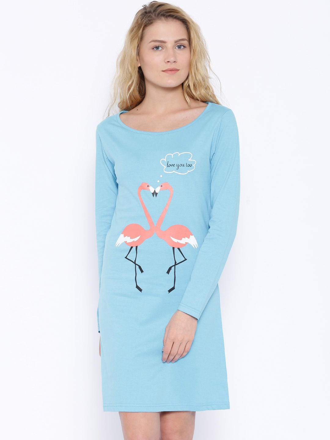 

Slumber Jill Sky Blue Printed Nightdress