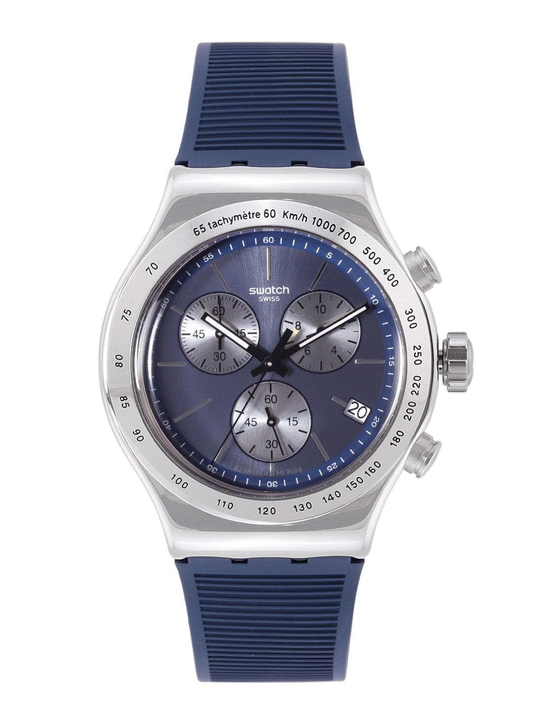 

Swatch Men Navy Blue Lost in the Sea Swiss Made Water Resistant Analogue Watch YVS475