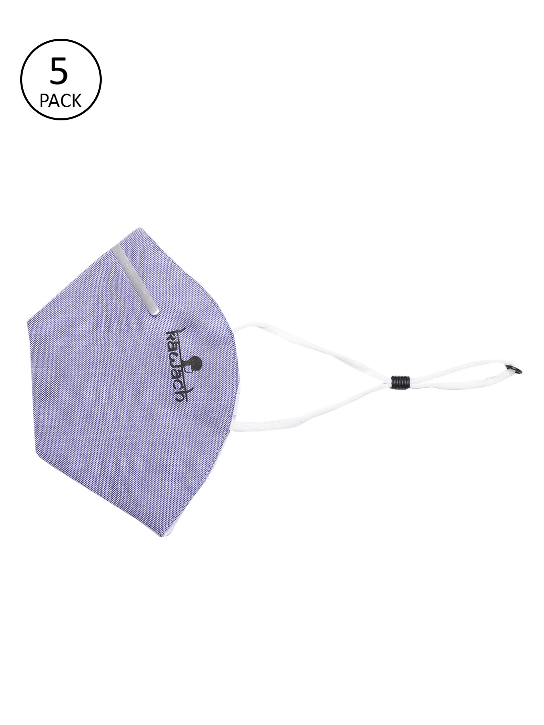 

Kawach Unisex Blue Pack of 5 Reusable 3-Ply Cotton Cloth Masks