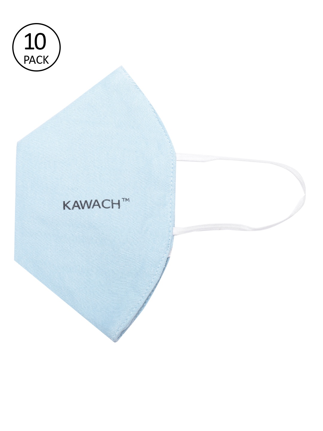 

Kawach Unisex Blue Pack of 10 Solid Reusable 3 Ply Anti Allergic Cloth Masks