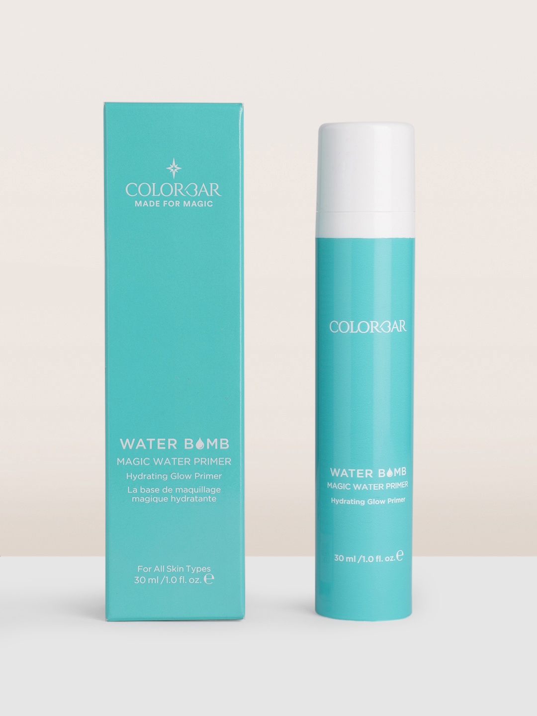 

Colorbar Water Bomb Magic Water Hydrating Glow Primer with Hazelnut Oil - 30 ml, Blue
