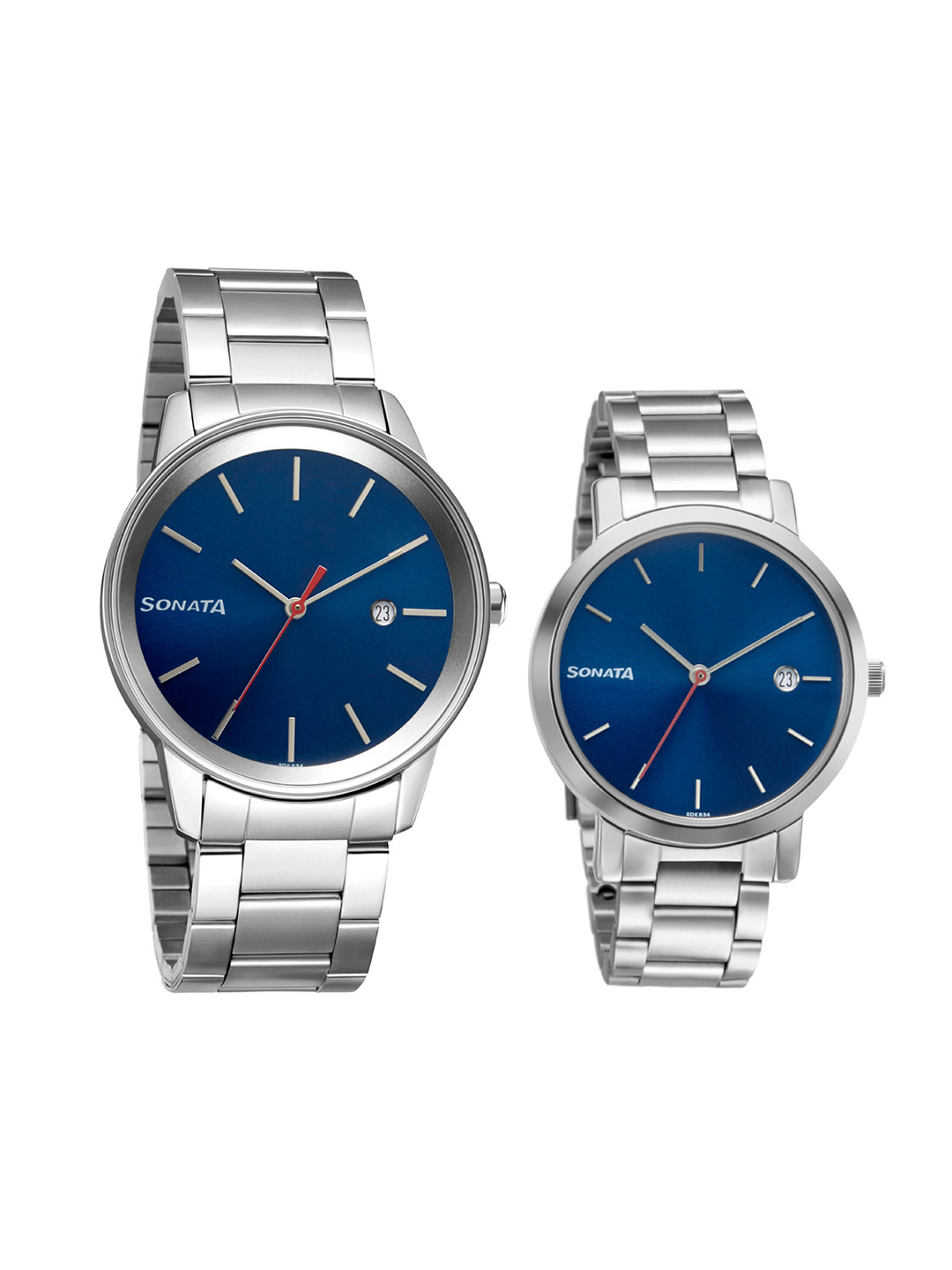 

Sonata Unisex Set of 2 Blue Analogue Watch 71338164SM01
