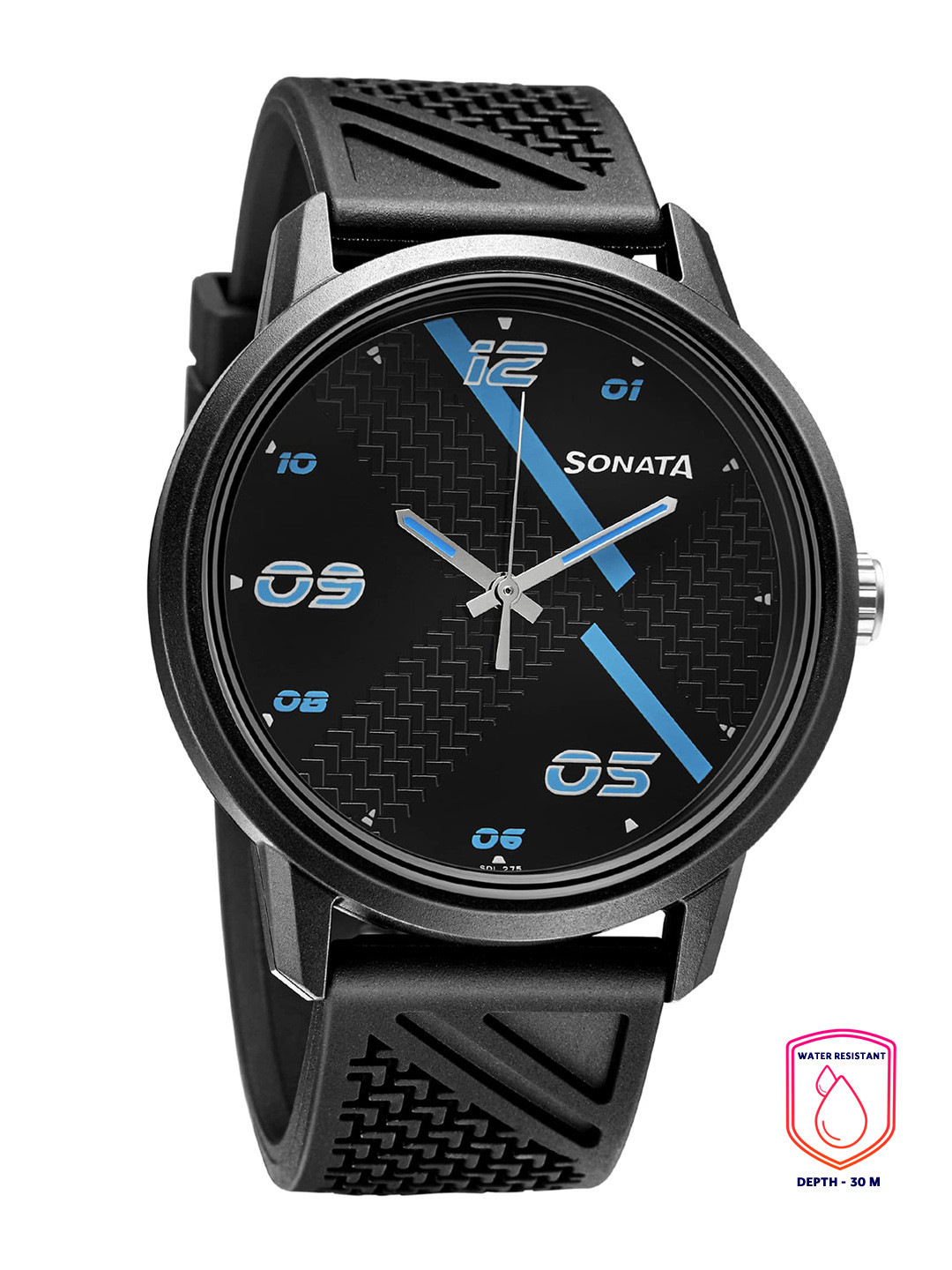 

Sonata Men Black Analogue Watch 77085PP11W