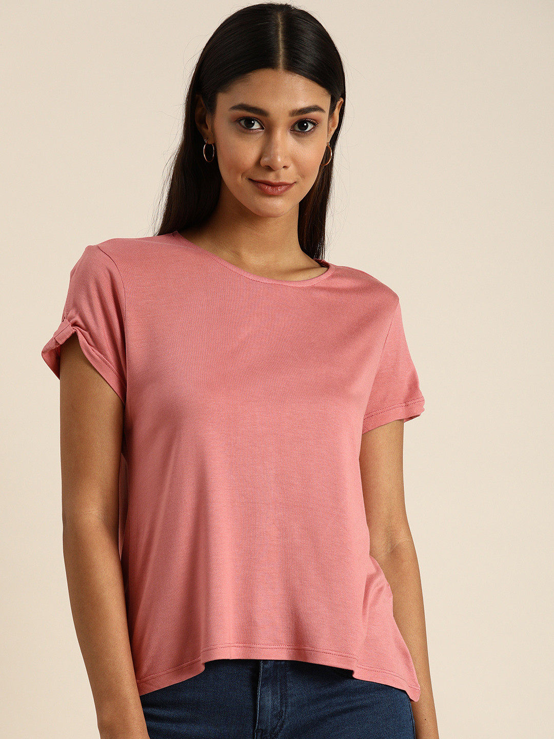 

all about you Women Peach-Coloured T-shirt