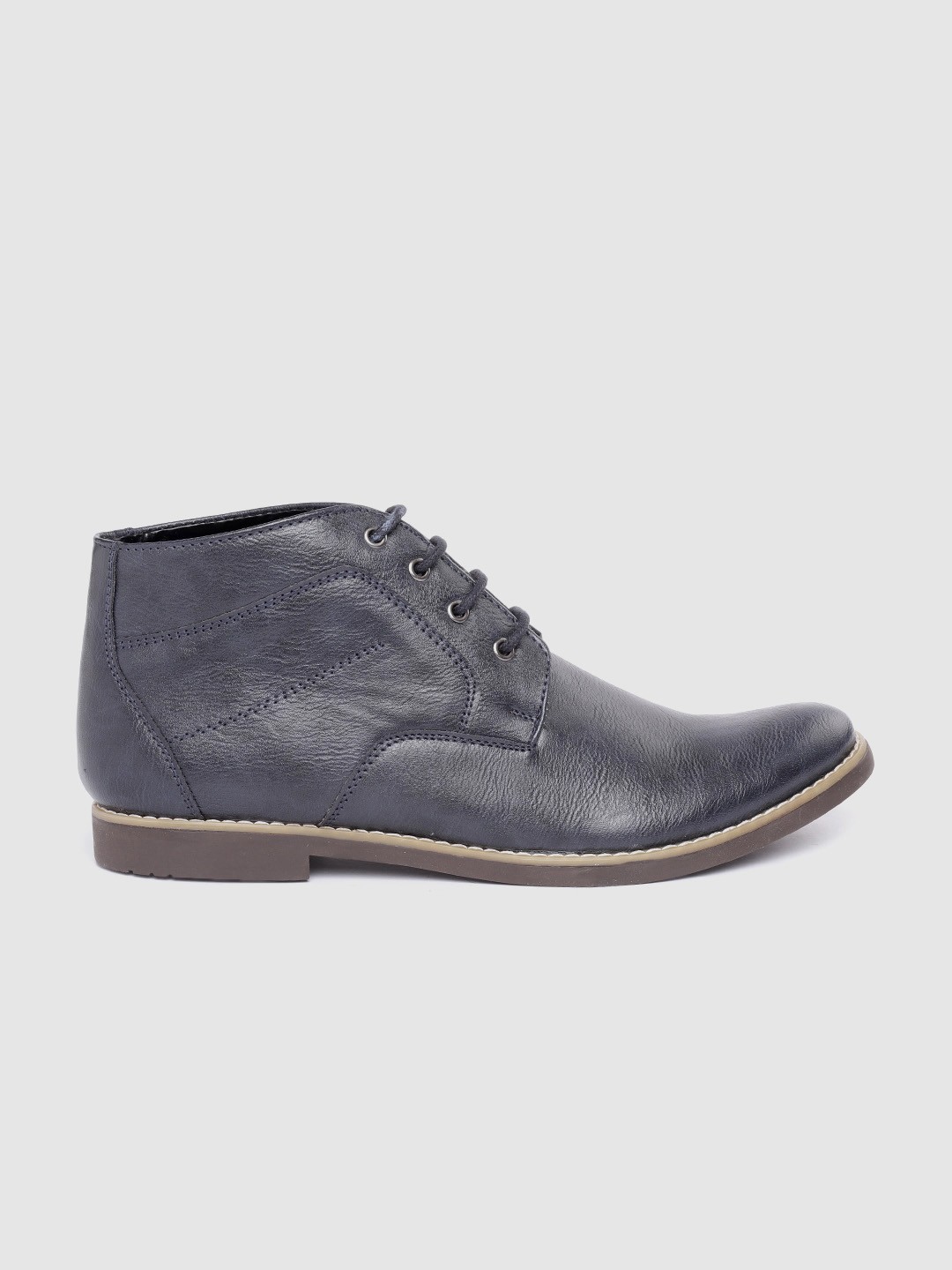 

The Roadster Lifestyle Co Men Navy Blue Solid Mid-Top Flat Boots