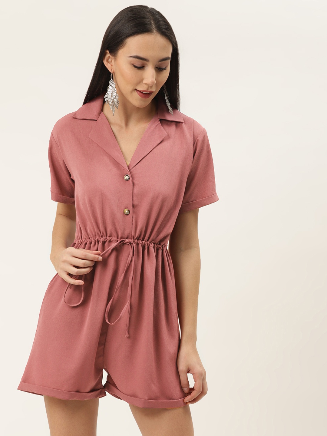 

Trend Arrest Women Mauve Solid Playsuit