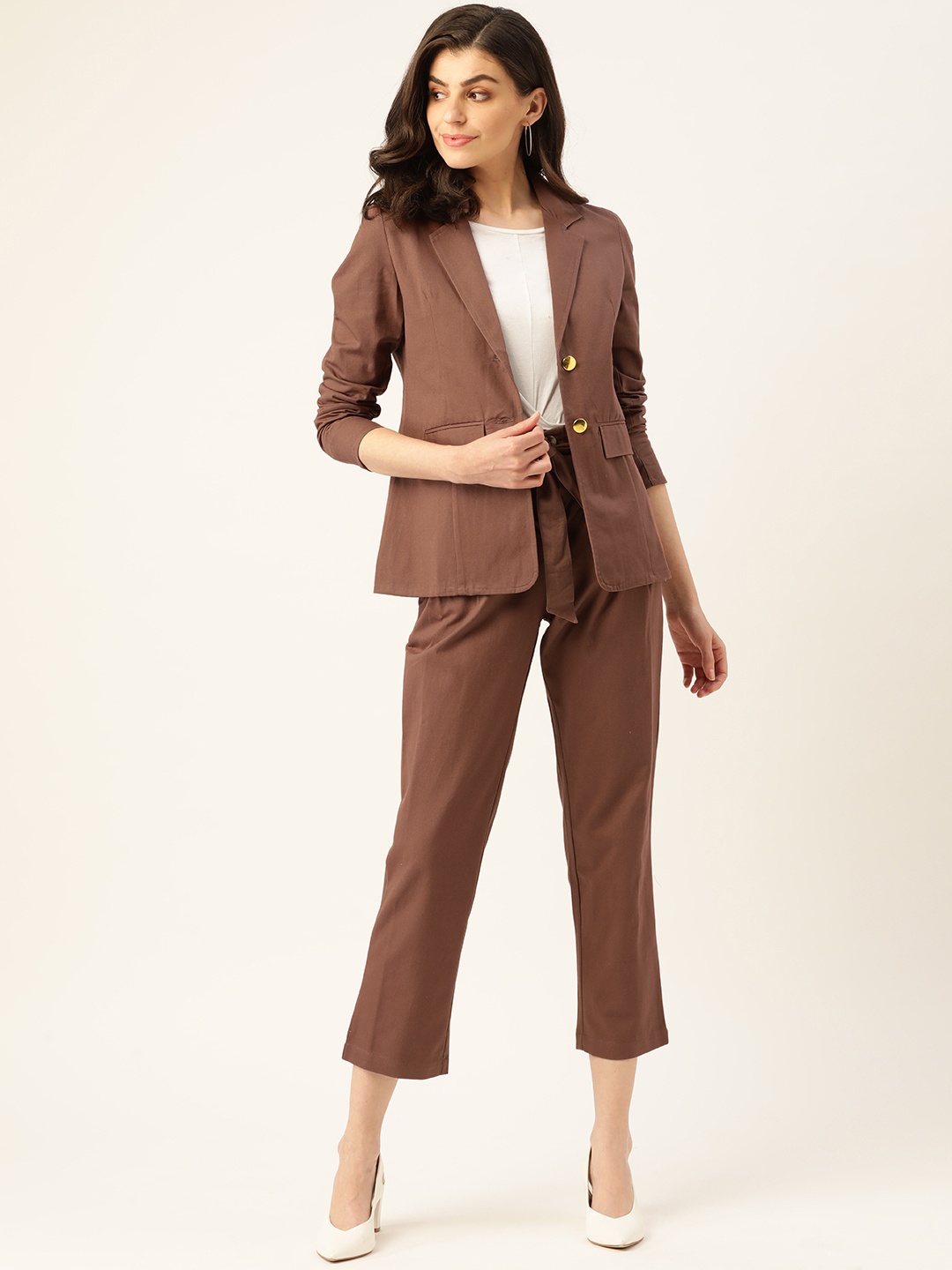 

Aayna Women Mauve Solid 2-Piece Suit
