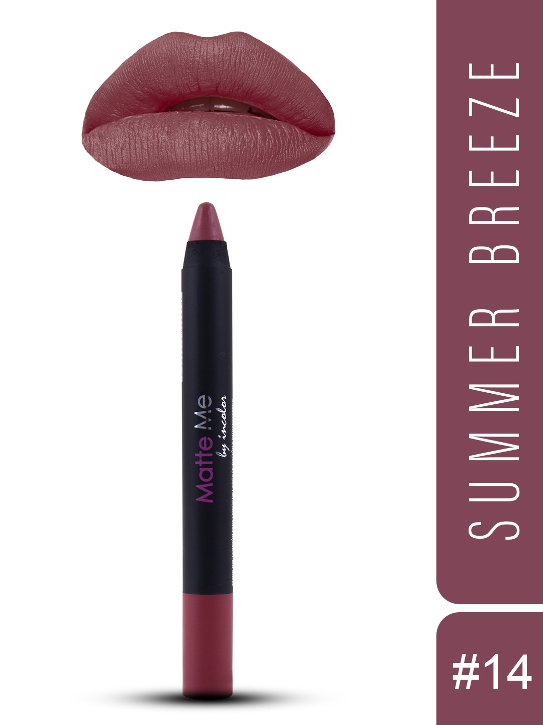 INCOLOR Matte Me 14 Summer Breeze Crayon Lipstick, Camel brown