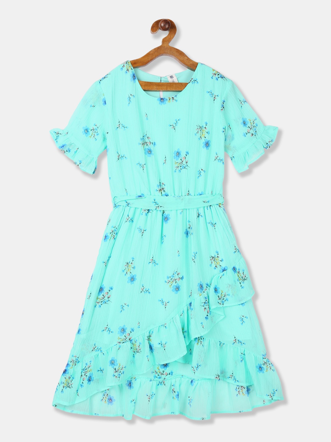 

Cherokee Girls Blue Printed Fit and Flare Dress