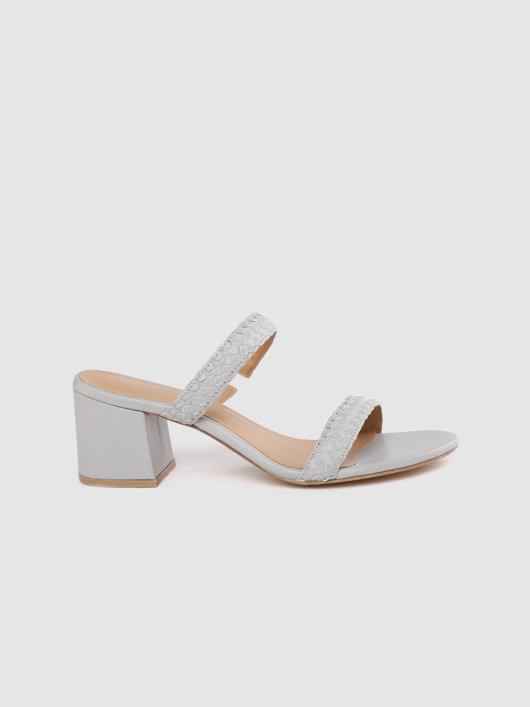 

Mast & Harbour Women Grey Textured Open Toe Sandals