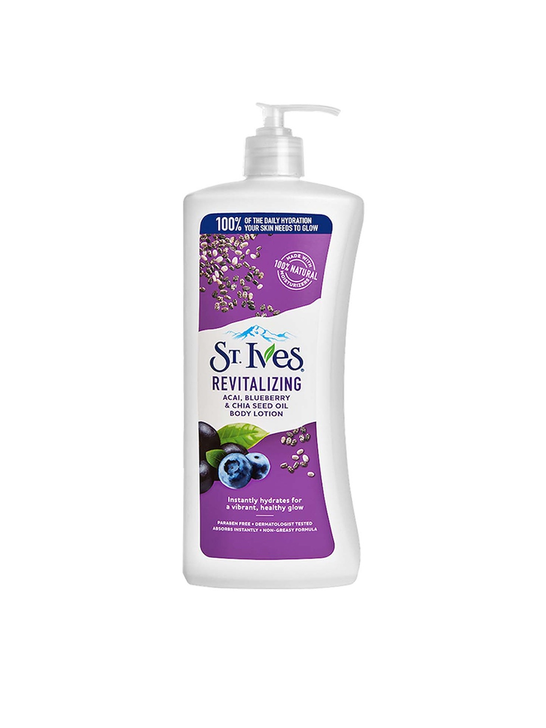 

St. Ives Revitalizing Acai, Blueberry & Chia Seed Oil Body Lotion 621 ml, White