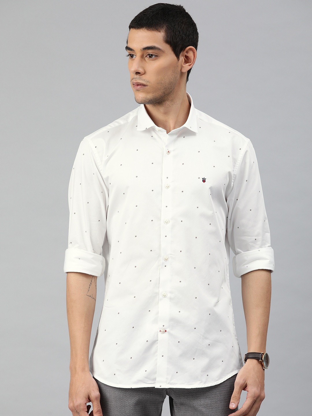 

Louis Philippe Sport Men White Regular Fit Printed Casual Shirt