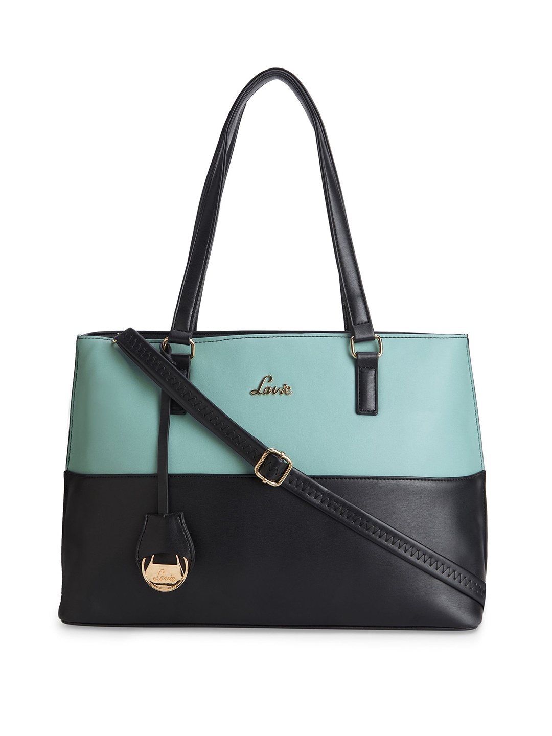 

Lavie Green & Black Colourblocked Shoulder Bag