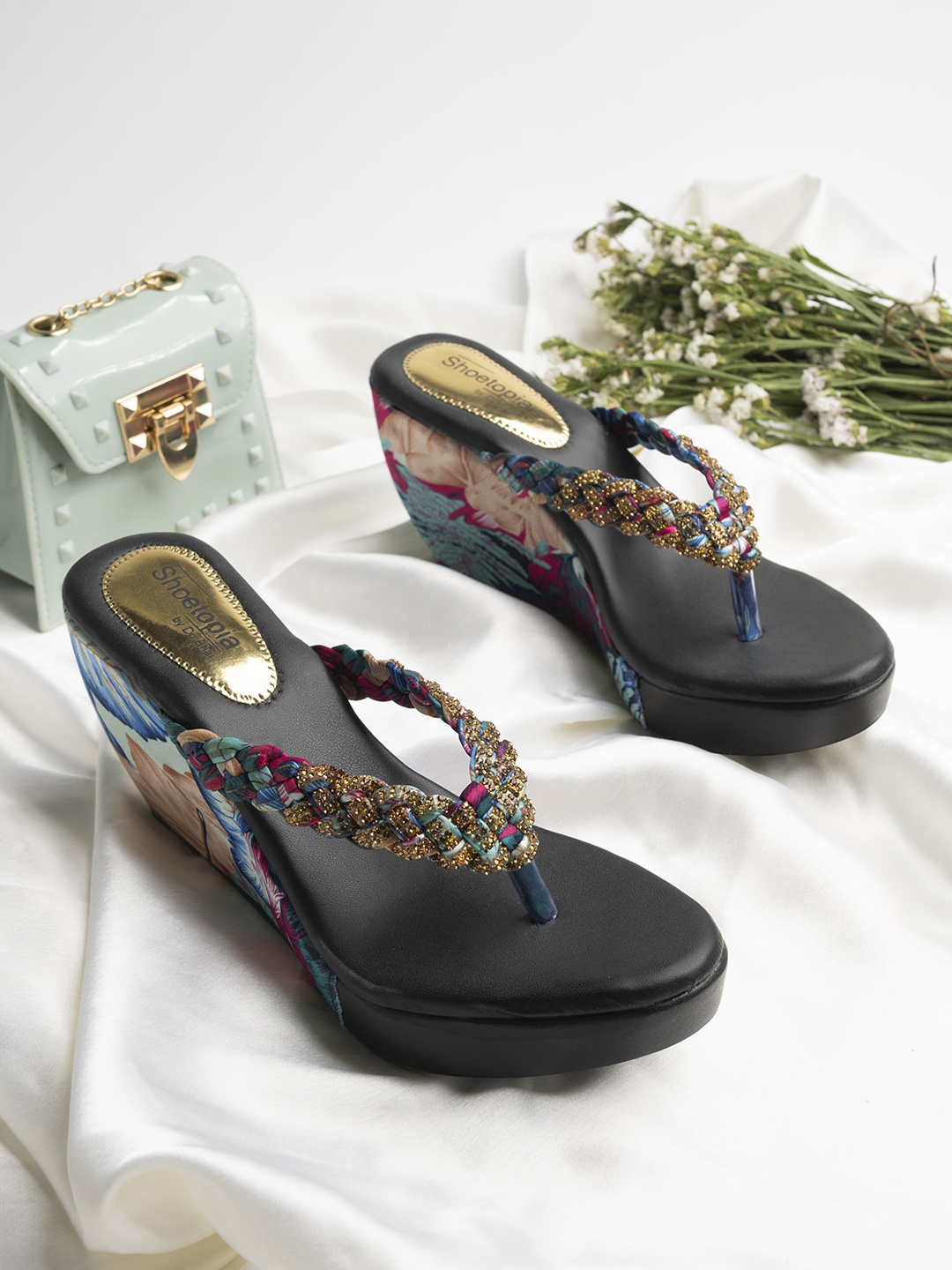 

Shoetopia Women Multicoloured Woven Design Wedges, Multi