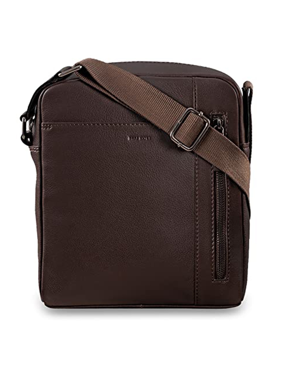 

MAI SOLI Men Brown Solid Leather Messenger Bag