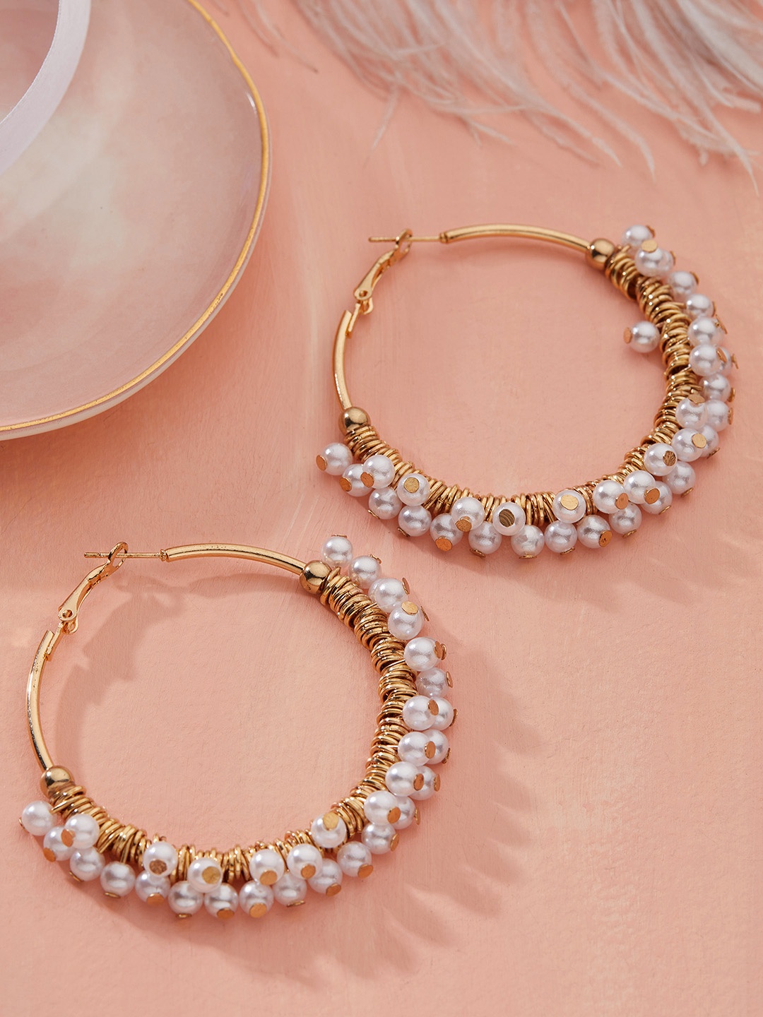 

TOKYO TALKIES X rubans FASHION ACCESSORIES Gold-Toned Handcrafted Hoop Earrings