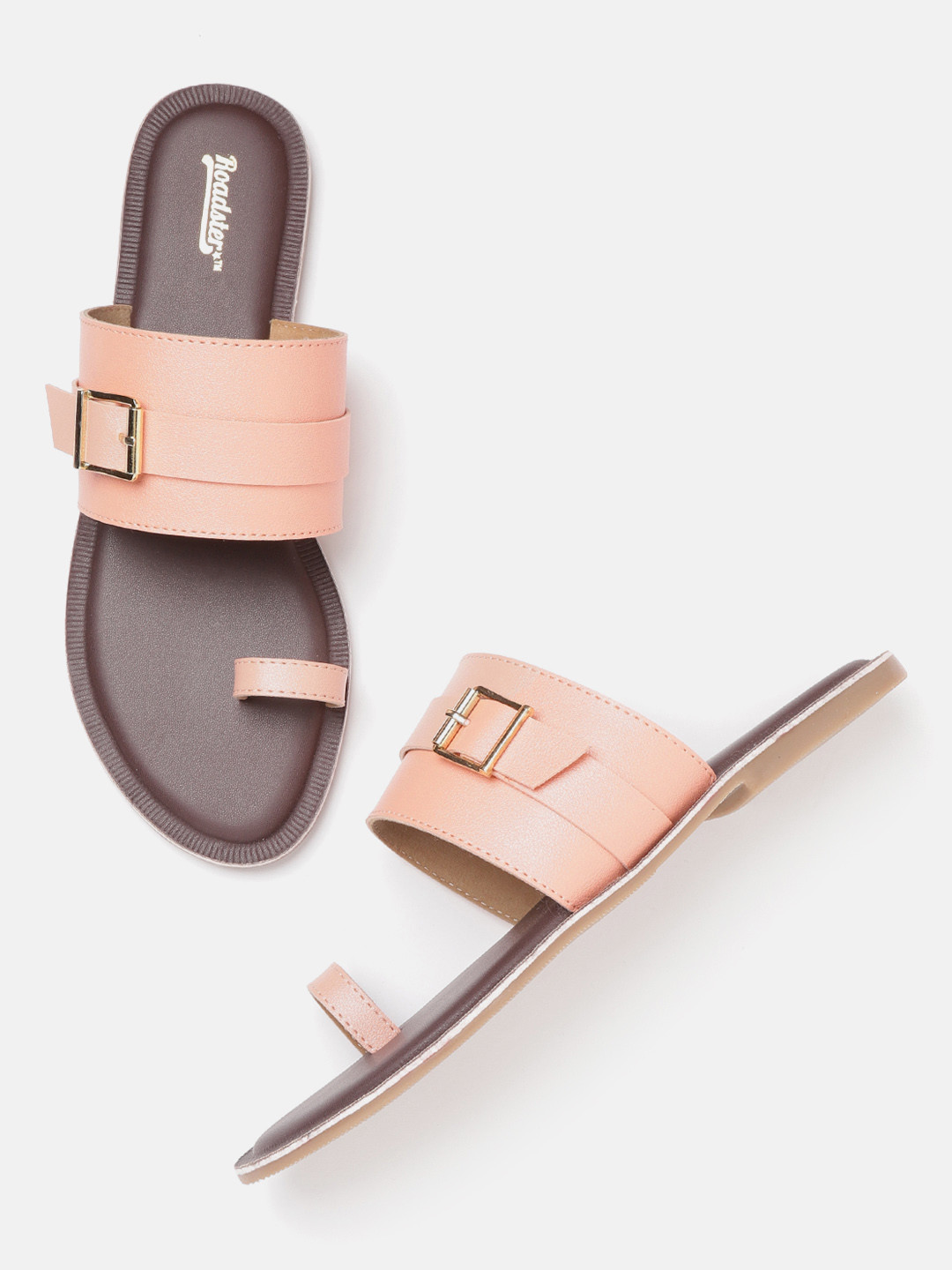 

The Roadster Lifestyle Co Women Pink Solid One Toe Flats