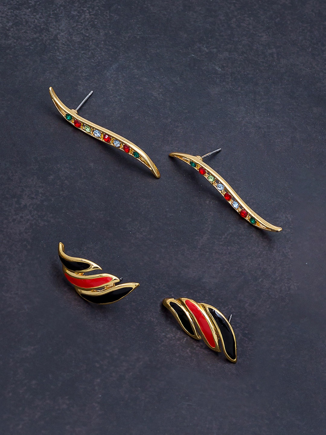 

Golden Peacock Multicoloured Contemporary Studs, Multi