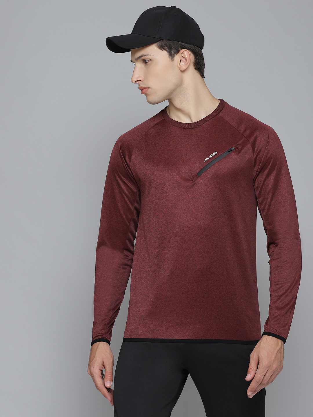 

Alcis Men Maroon Solid Pullover Running Sweatshirt