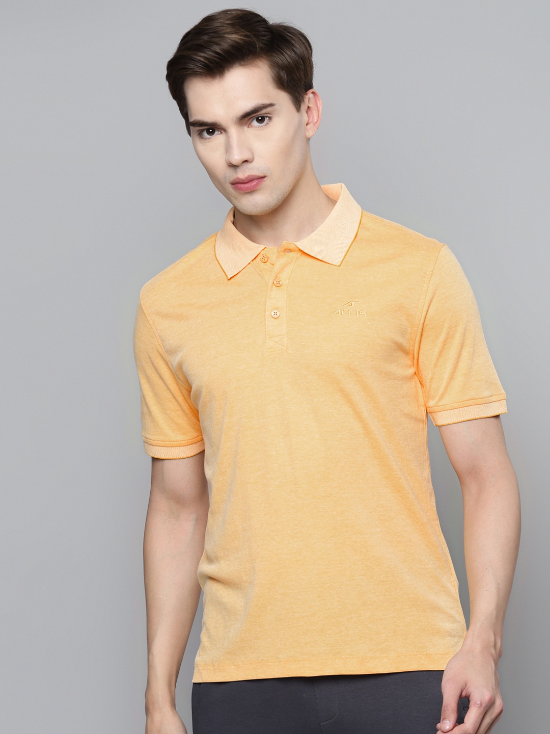 

Alcis Men Yellow Slim Fit Polo Collar T-shirt