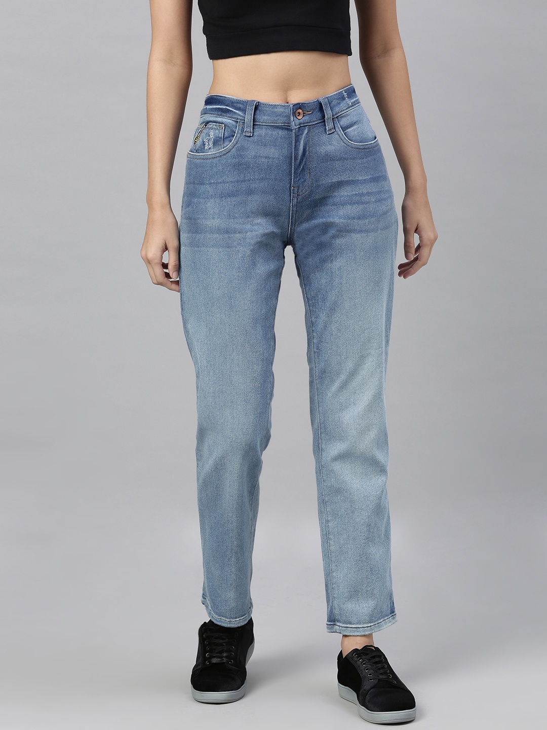 

Nautica Women Blue Straight Fit Mid-Rise Clean Look Jeans
